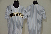 Brewers Blank White Nike 2020 Cool Base Jersey,baseball caps,new era cap wholesale,wholesale hats